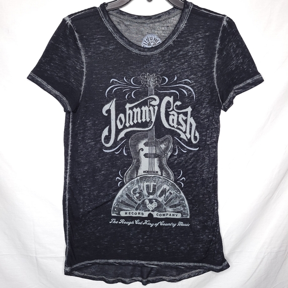 Sun Record Company Tops - SUN RECORD COMPANY JOHNNY CASH Women's Short Sleeve Tee SMALL